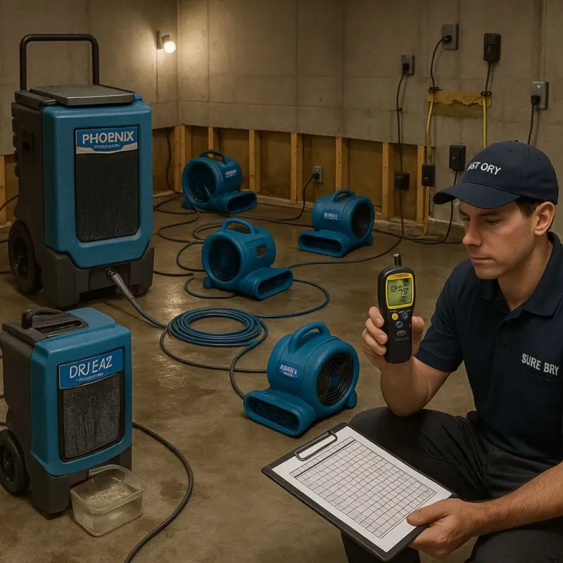 Structural Drying and Dehumidification process in South Alamo, TX